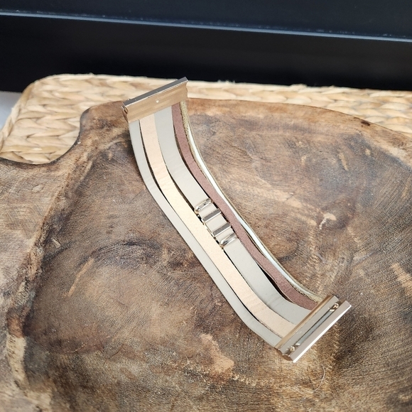 Multiple Strand Christian Goldtone Magnetic Closure Bracelet - Picture 6 of 7